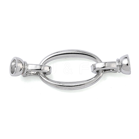 Oval Brass Fold Over Clasps KK-Z143-13P-1