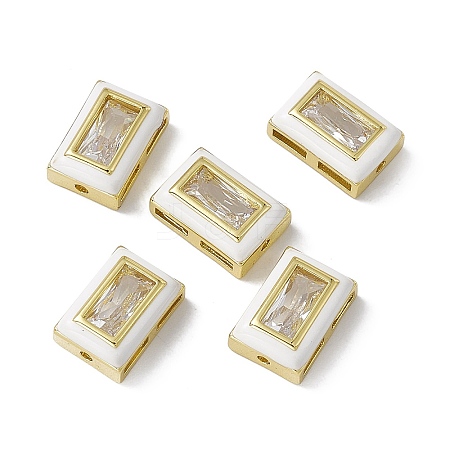 Rack Plating Brass Rectangle Beads KK-C007-14G-05-1