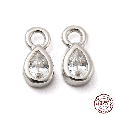 Real Platinum Plated Rhodium Plated 925 Sterling Silver Charms STER-K176-03D-P-1