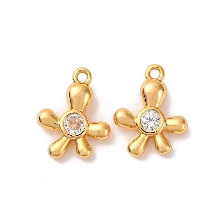 Brass Micro Pave Cubic Zirconia Pendants KK-K382-60G-1