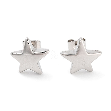 Non-Tarnish Star 316 Surgical Stainless Steel Stud Earrings for Women EJEW-Z050-25P-1