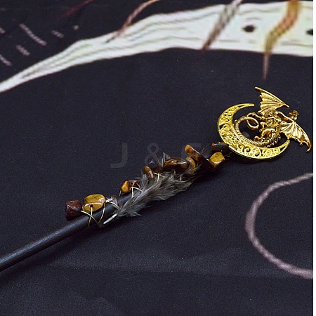 Natural Tiger Eye Viking Dragon Wands PW-WGF7DBE-11-1