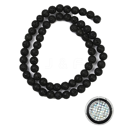 DIY Natuarl Lava Rock Bead Beacelet/Necklaces Making Kits DIY-YW0012-88A-1