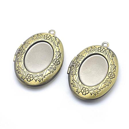 Brass Locket Pendants KK-F717-18AB-NR-1