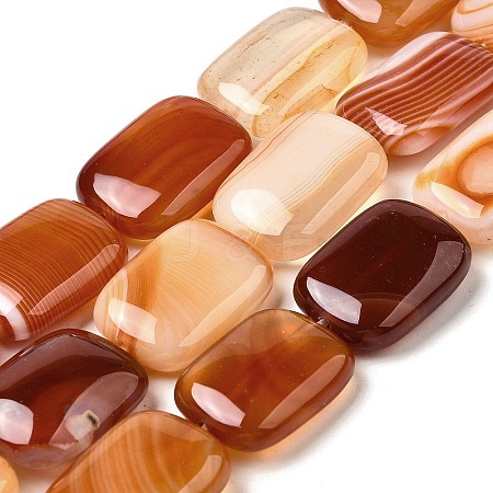 Natural Striped Agate/Banded Agate Beads Strands G-B137-B01-01G-1