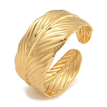 Real 18K Gold Plated 304 Stainless Steel Cuff Bangles BJEW-L695-001G-02-1