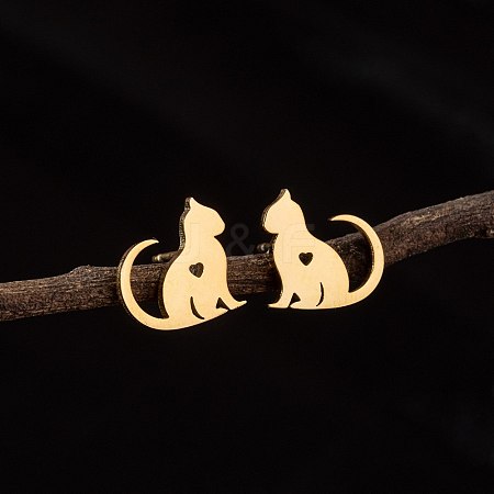 Stainless Steel Small Animal Stud Earrings for Women PW-WG5B49B-26-1