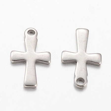 304 Stainless Steel Tiny Cross Charms STAS-G076-10P-1