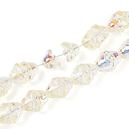 Electroplate Transparent Glass Beads Strands EGLA-N020-03B-1
