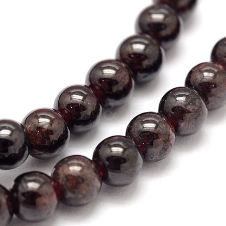 Garnet Round Beads Strands G-O081-01-6mm-1