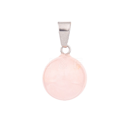 Natural Rose Quartz Charms PW-WG74EB2-04-1