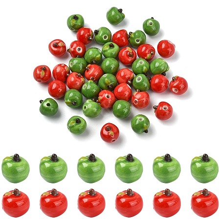 40Pcs 2 Colors Handmade Porcelain Beads PORC-CJ0001-51-1