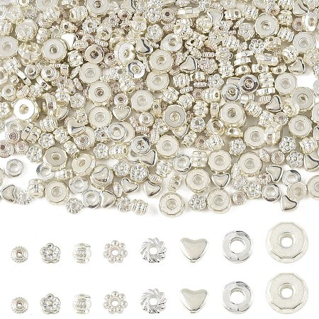 400Pcs 8 Styles Alloy Spacer Beads FIND-YW0011-14-1