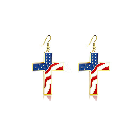 Independence Day Alloy Enamel Dangle Earrings FS-WG51290-03-1