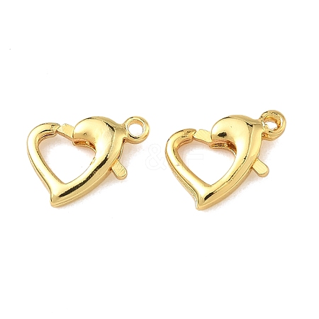 Heart Brass Lobster Claw Clasps KK-H523-06G-1