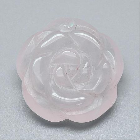 Natural Rose Quartz Pendants G-Q481-08D-1