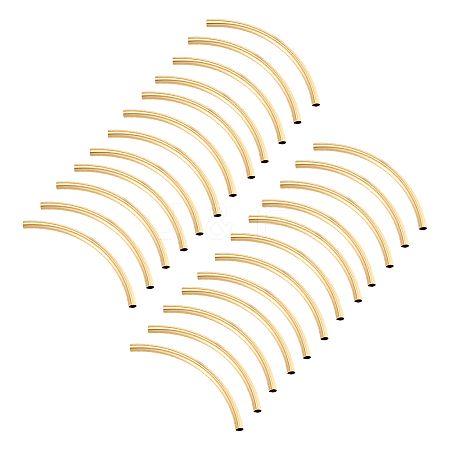 40Pcs Brass Curved Tube Beads KK-PH0015-17A-1