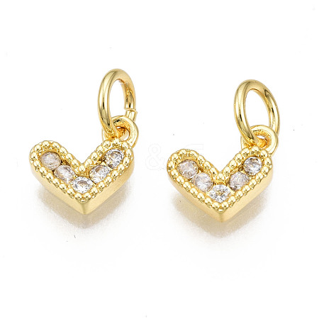 Brass Micro Pave Cubic Zirconia Charms KK-N227-33G-04-NF-1