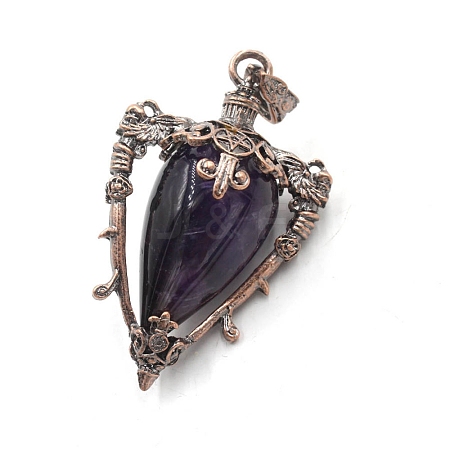 Natural Amethyst Point Pendulum Pendants PW-WG89713-01-1