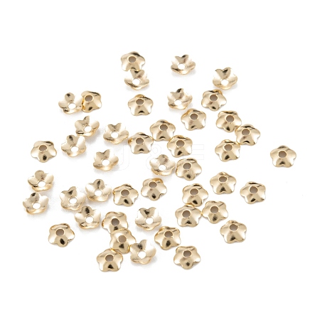 5-Petal Brass Bead Cap KK-D063-13G-1