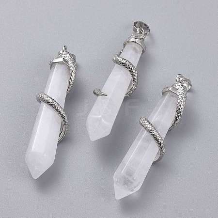 Natural Quartz Crystal Big Pointed Pendants G-F696-B15-1