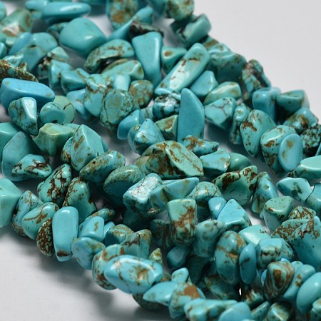 Chips Synthetic Turquoise Beads Strands X-G-N0134-08A-1