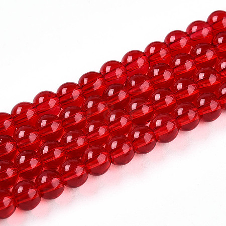 Baking Paint Transparent Glass Beads Strands DGLA-N006-6mm-10-1