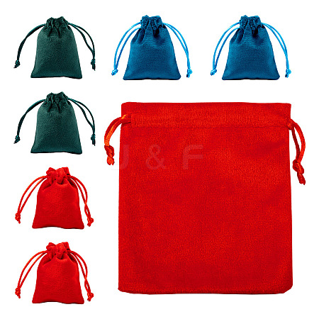 10Pcs Velvet Jewelry Drawstring Storage Pouches ABAG-TA0001-31A-1