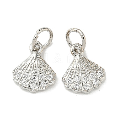 Brass Micro Pave Cubic Zirconia Pendants KK-D386-13P-1