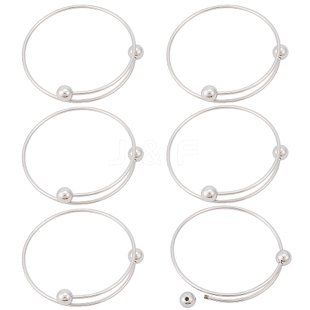 6Pcs Adjustable 304 Stainless Steel Wire Cuff Bangle Making MAK-BBC0001-24A-P-1