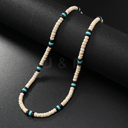 Retro Men's Shell & Synthetic Turquoise Heishi Beaded Necklaces OX2630-5-1