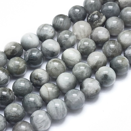  Jewelry Beads Findings Natura Eagle Eye Stone Beads Strands, Round, 4mm, Hole: 0.5mm, about 90pcs/Strand, 15.55