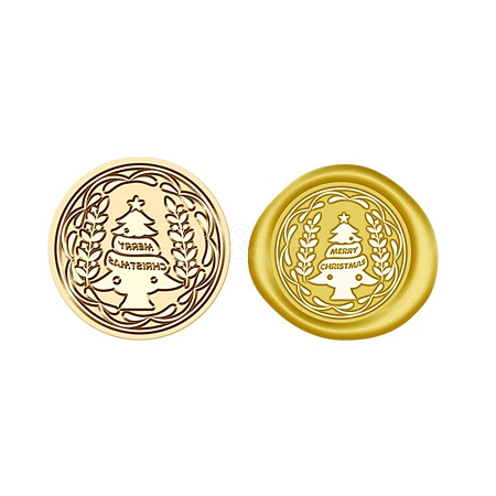 Christmas Series Wax Seal Brass Stamp Head AJEW-Z031-04G-02-1