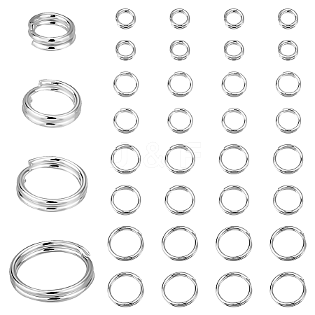 40Pcs 4 Styles 925 Sterling Silver Split Rings STER-PH0001-45-1