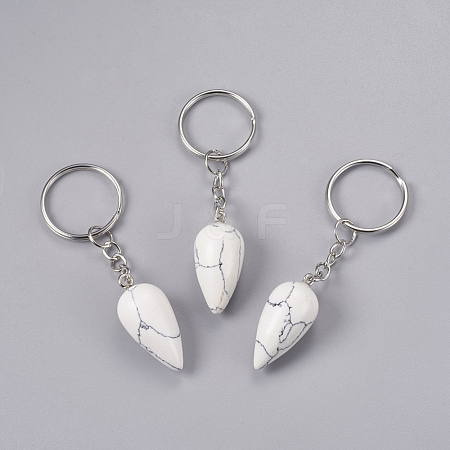 Natural Howlite Keychain KEYC-P041-B09-1