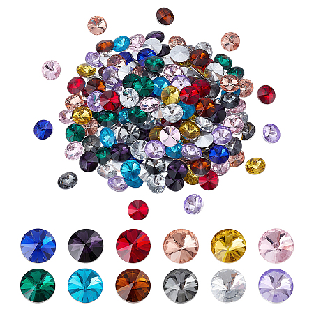 192Pcs 12 Colors Diamond Glass Rhinestone Cabochons RGLA-PH0001-21-1
