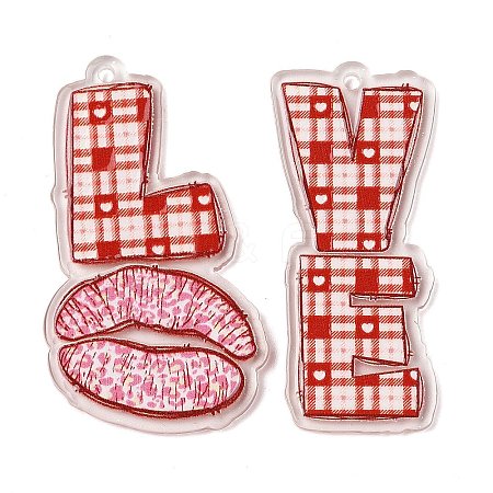 Valentine's Day Double-Sided Printed Acrylic Pendants MACR-R005-04C-1