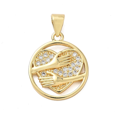 Brass Micro Pave Clear Cubic Zirconia Pendants KK-A273-26G-1