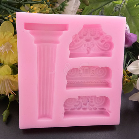 Rome Pillar Shape DIY Food Grade Silicone Molds X-AJEW-P046-04-1