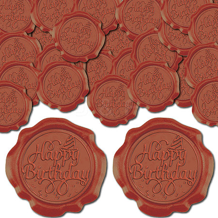 CRASPIRE 100Pcs Happy Birthday Adhesive Wax Seal Stickers DIY-CP0010-54A-1