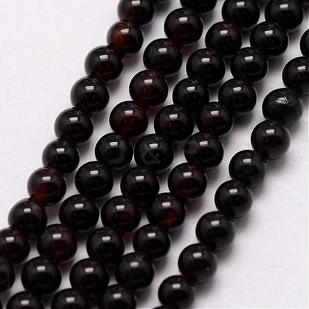 Natural Dyed & Heated Black Agate Beads Strands G-K146-74-3mm-1