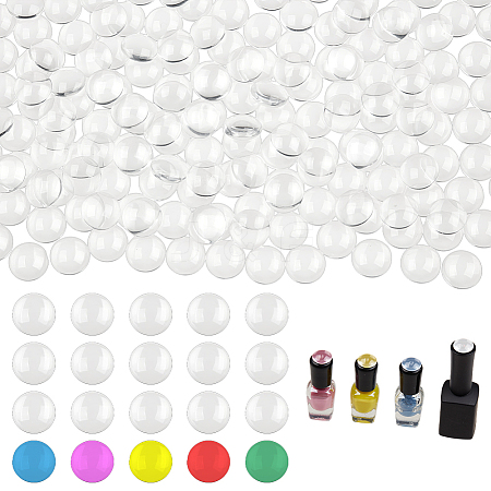 200Pcs Transparent Glass Nail Polish Color Card AJEW-FG0007-95-1