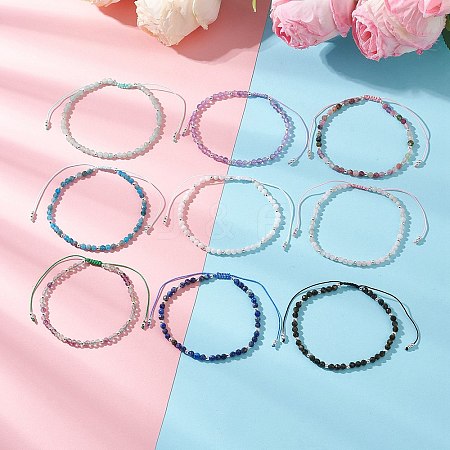 Natural & Synthetic Gemstone Beads Braided Beaded Bracelets for Women BJEW-JB13434-1