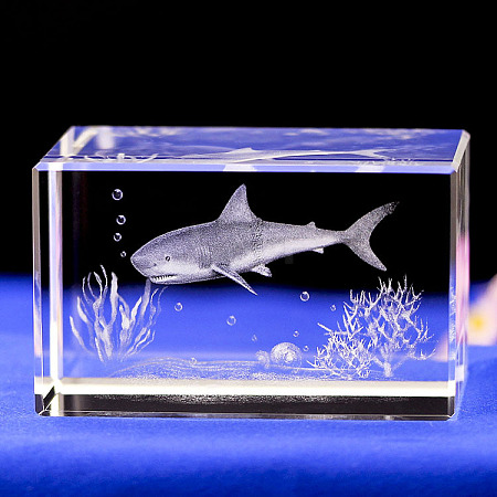 3D Laser Engraving Animal Glass Figurine LS-DJEW-R013-01B-1