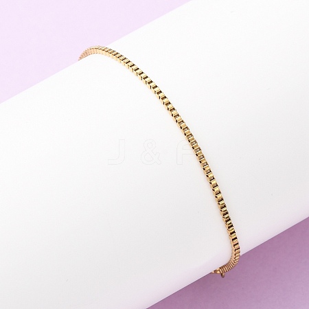 304 Stainless Steel Box Chain Bracelets BJEW-C134-01E-G-1