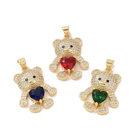 Brass Micro Pave Cubic Zirconia Pendants ZIRC-I063-03-1