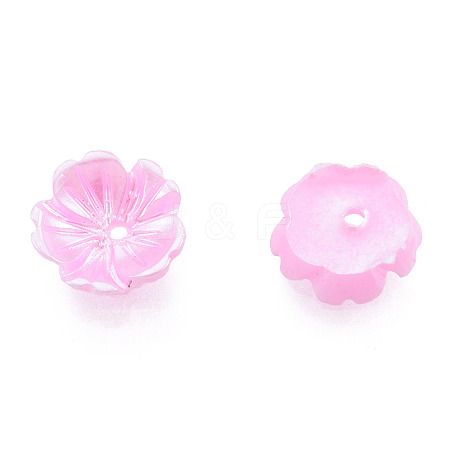 Resin Imitation Pearl Bead Caps RESI-N036-02A-03-1