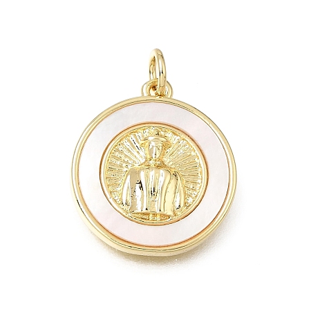 Brass & Natural Shell Pendants SH-CBA7C77-06G-1