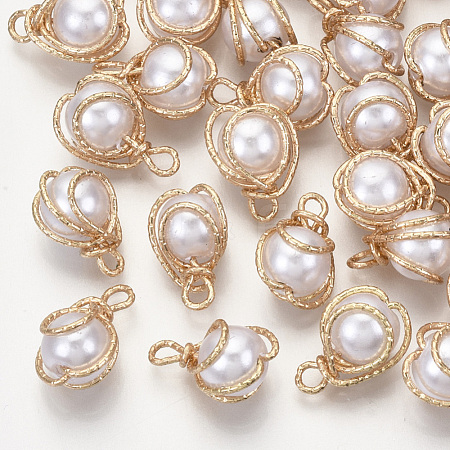 ABS Plastic Imitation Pearl Pendants KK-N235-020A-1