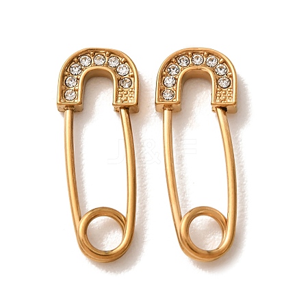 304 Stainless Steel Rhinestone Safety Pin SA-CBAE39F-03G-A-1